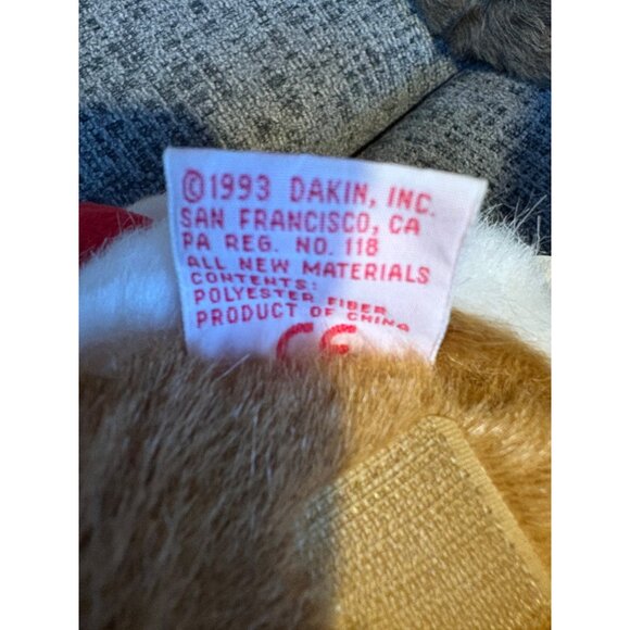 Vintage Musical Jingle Bells 1993 Dakin Santa Teddy Bear Plush 8" Polyester Bro - Picture 4 of 6